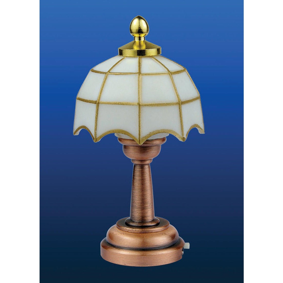 Streets Ahead BatteryPowered White Tiffany Table Lamp