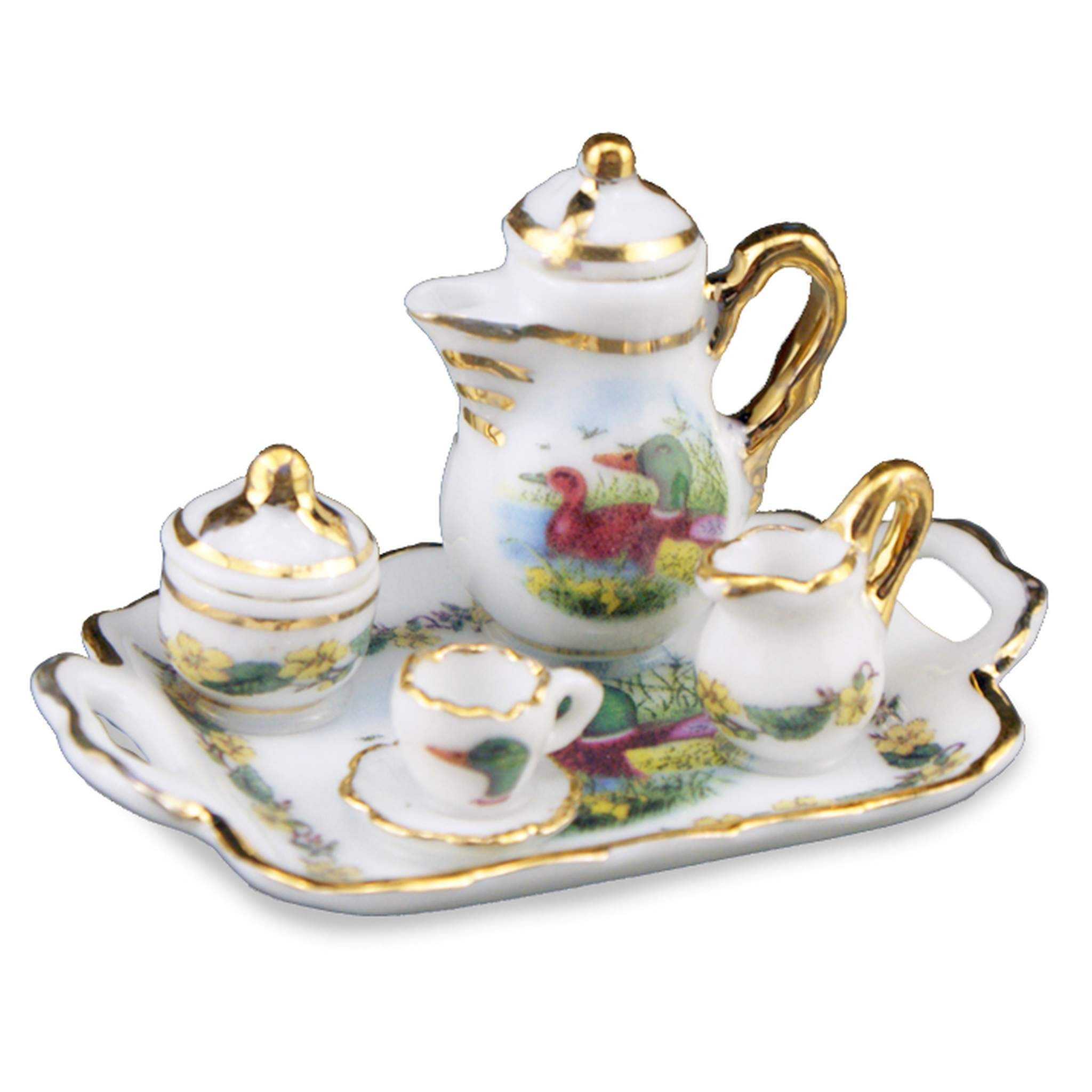 Reutters Duck Tea Set On Tray, 6 pieces