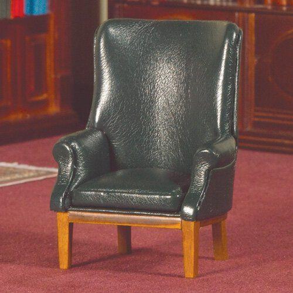 The Dolls House Emporium Green Leather Porter's Chair