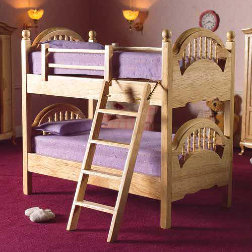 The Dolls House Emporium Pine Bunk Beds with Ladder