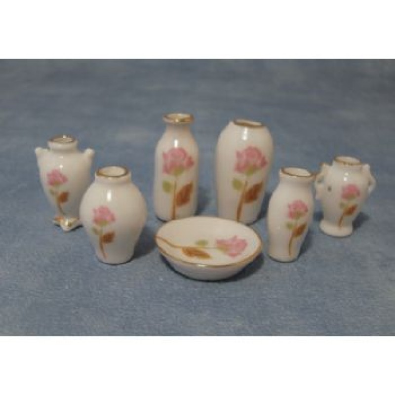 Pink Rose Vase Set