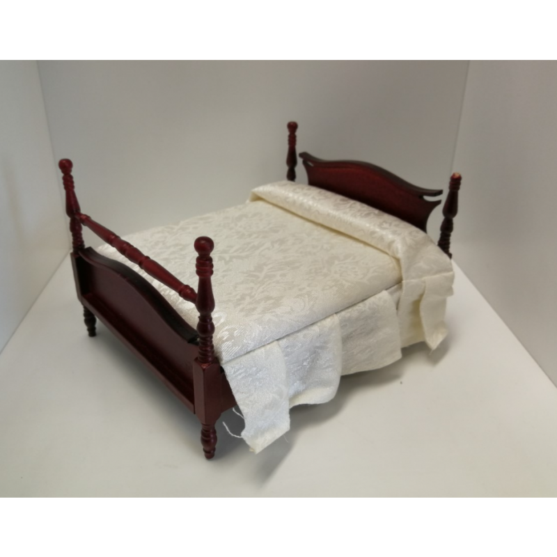 Victorian Pediment Double Bed Mahogany Finish ***SECONDS***