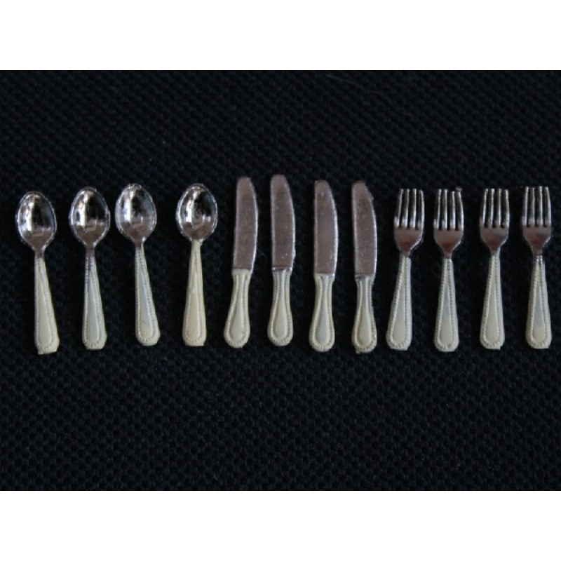 Set of 12 Cutlery Cream Handles