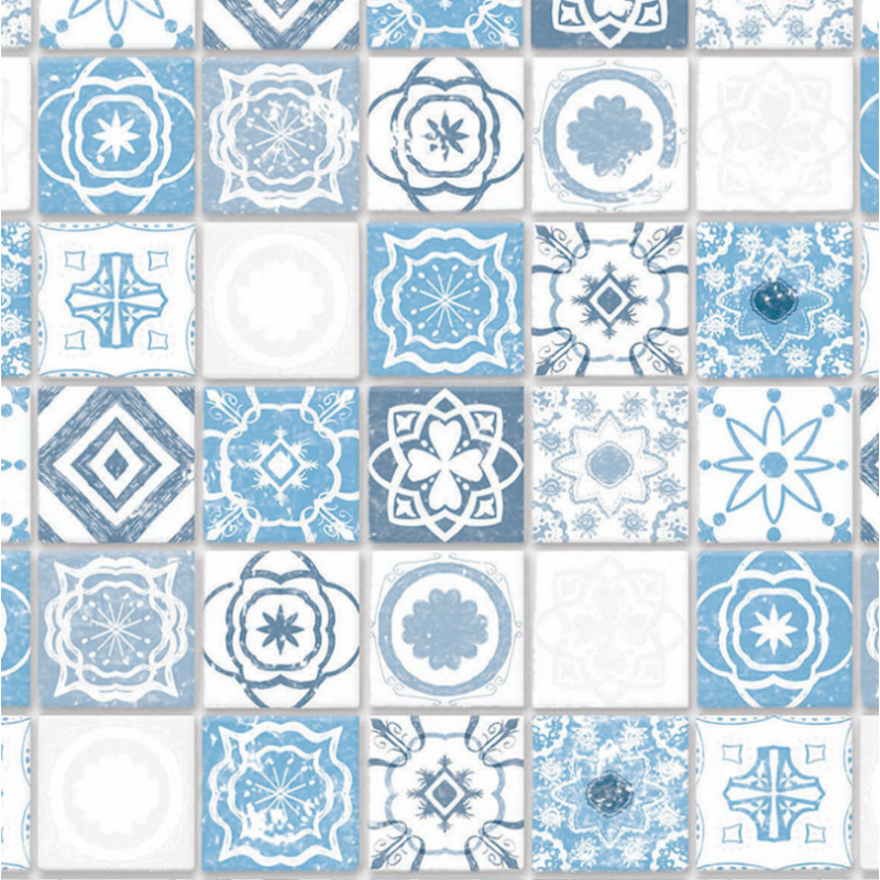 Antique Azure Mediterranean Tiles A3