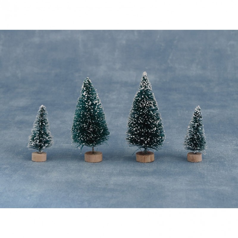 8 Mini Snowy Conifers Asst