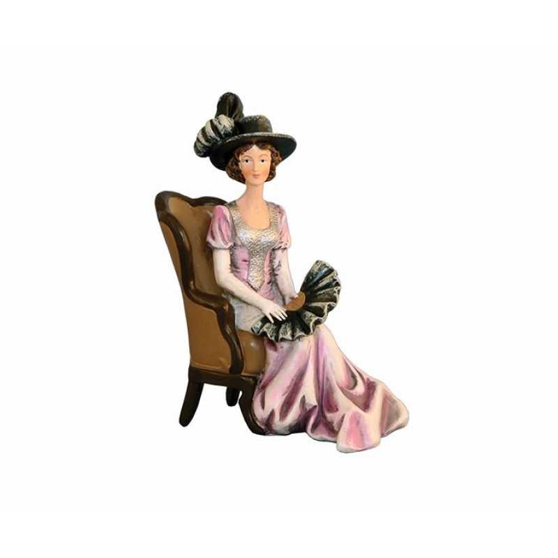 Sitting lady with chair