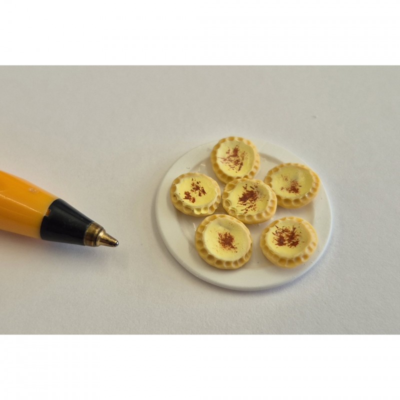 Custard tarts on plate
