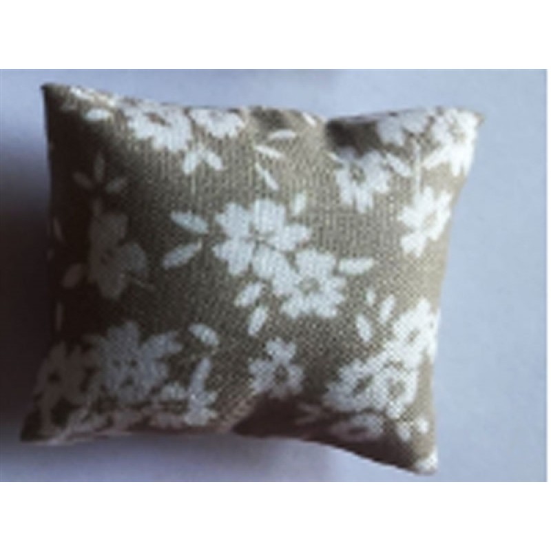 Beige and White Floral Cushion