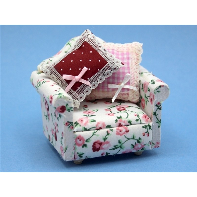 Floral Arm Chair with two cushions